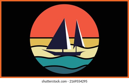 Colorful Beach SVG Illustration Design.