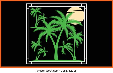 Colorful Beach SVG Illustration Design.