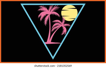 Colorful Beach SVG Illustration Design.