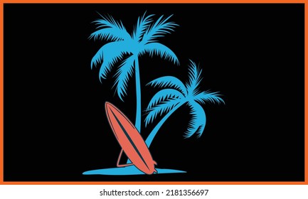 Colorful Beach SVG Illustration Design.