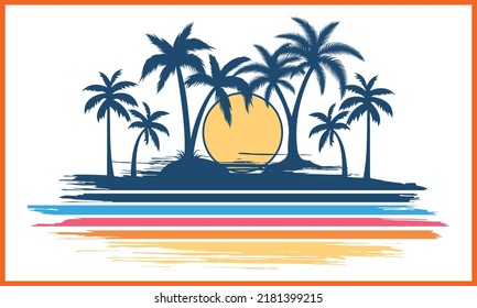 Colorful Beach SVG Illustration Design. svg