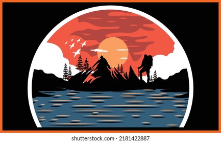 Colorful Beach SVG Illustration Design.