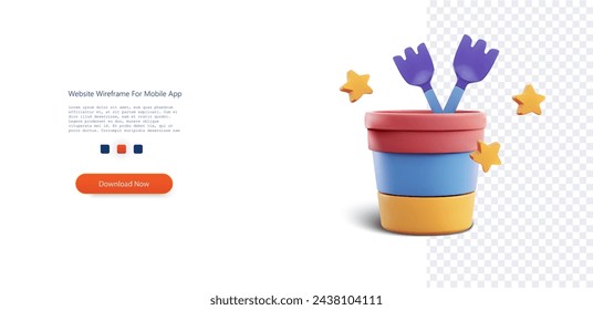 Colorful Beach Toys in a Sand Pail Isolated on Transparent Background. A playful set of bright beach toys, including a purple shovel in a multi-colored sand pail, ready for fun in the sun. Vector