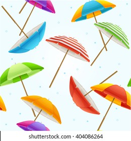 Colorful Beach Umbrella Background Pattern. Vector illustration