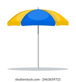 colorful beach umbrella on white background. Vector illustration in flat style