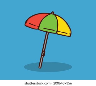 Colorful beach umbrellas in summer