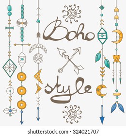 Colorful bead and boho element design