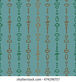 Colorful bead strings seamless pattern, vector