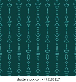 Colorful bead strings seamless pattern, vector