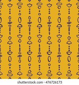 Colorful bead strings seamless pattern, vector