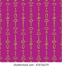 Colorful bead strings seamless pattern, vector
