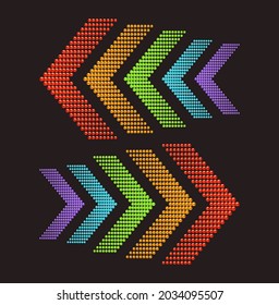 Colorful beads arrows. Vector illustration.