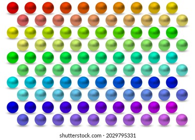 Colorful beads background. 100 colors. Vector illustration. 