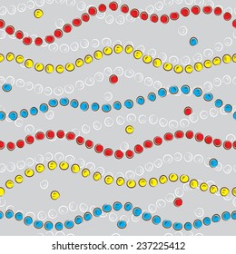 Colorful beads seamless pattern. Holiday background.