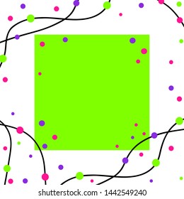 Colorful beads are strung on a thread. Flat vector drawing. Abstract background with copy space for text. White background