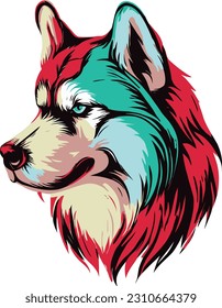 Colorful Beagle dog on Amazing Dog Illustration Pop Art or Dog digital portrait vector