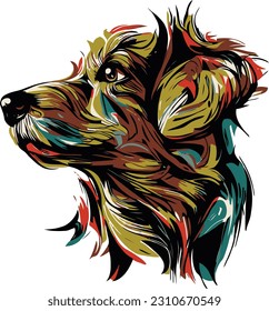 Colorful Beagle dog on Amazing Dog Illustration Pop Art or Dog digital portrait vector
