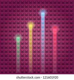 Colorful beam and light shape on pyramids background