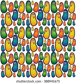 Colorful beans pattern. Vector illustration.