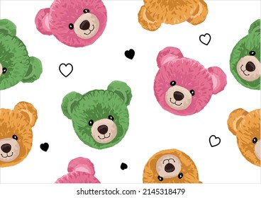 COLORFUL BEAR DESIGN VECTOR ART