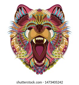 colorful bear head vector illustration