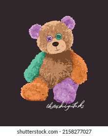 colorful bear tshirt design illustration art