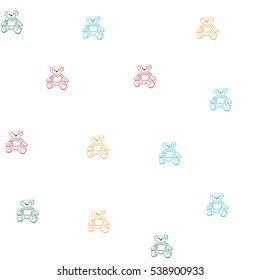 Colorful bears pattern seamless background.
