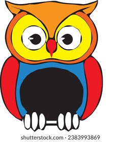 A Colorful and beautiful hand drawn owlet