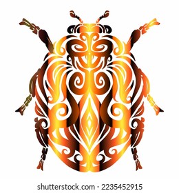 Colorful beautiful of lady bug batik symmetrical design