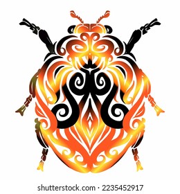 Farbige schöne Dame-Bugs-Batik-symmetrisches Design