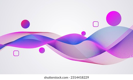 colorful and beautiful line waves abstract background