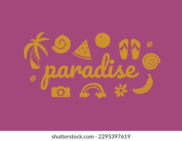 colorful beautiful summer stickers. Summer nautical hand drawn lettering vector set. Bright decorative set of design elements. All objects are separated. Drawn by hand. Vector illustration.