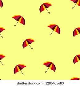 Colorful beautiful umbrellas. Seamless vector pattern of umbrellas.
