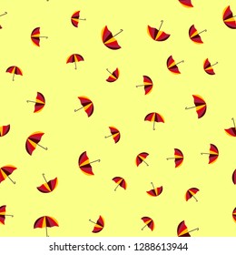 Colorful beautiful umbrellas. Seamless vector pattern of umbrellas.