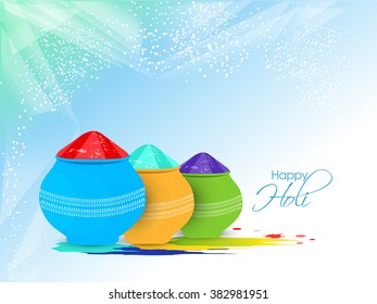 Colorful Beautiful vector illustration or flyer design for indian festival Holi 