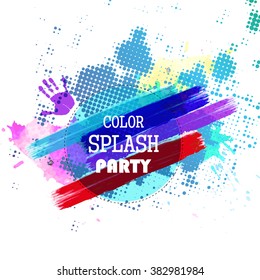 Colorful Beautiful vector illustration or flyer design for indian festival Holi 