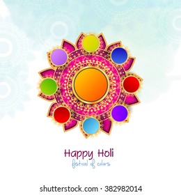 Colorful Beautiful vector illustration or flyer design for indian festival Holi 