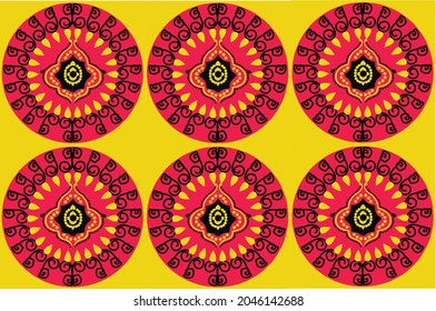 colorful, beautiful vector pattern can be used on apparel, wallpaper, home furnishing,wall decor,mandala