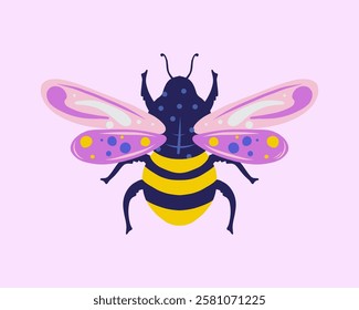 Colorful bee illustration clip art vector sticker t shirt design print art editable