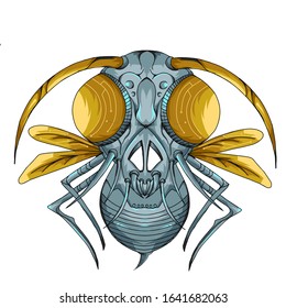Colorful bee on simple vector