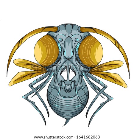 Colorful bee on simple vector
