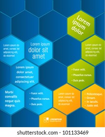 Colorful beehive template for advertising brochure
