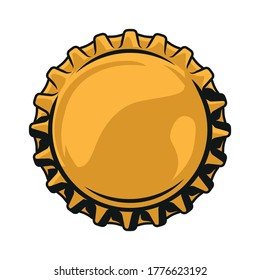 Colorful beer cap top view in vintage style isolated vector illustration