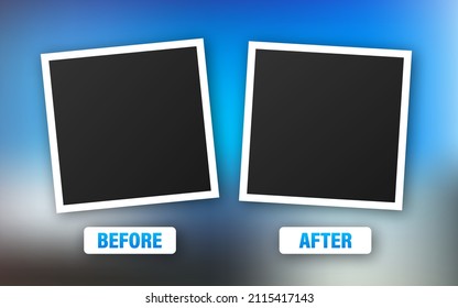 Colorful before and after frames. Vector illustration. Vector template. Design template.