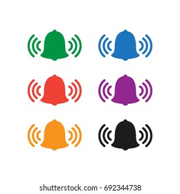 Colorful bell icon set vector illustration