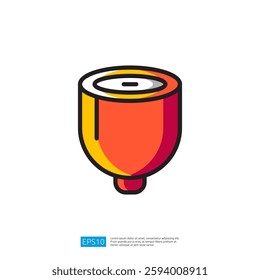 Colorful Bell Icon with Vibrant Red and Orange Gradient Design for Notification and Alerting Systems
