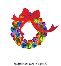 colorful bell wreath