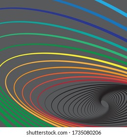 colorful bends on a gray background vector, colorful ellipse