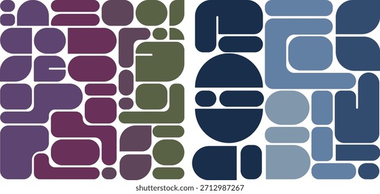 Colorful Bento Grid Pattern with Modern Geometric Shapes