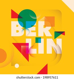 Colorful Berlin background with abstraction. Vector illustration